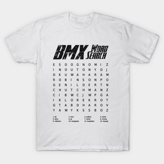 BMX Brands Word Search T-Shirt by Hucker Apparel